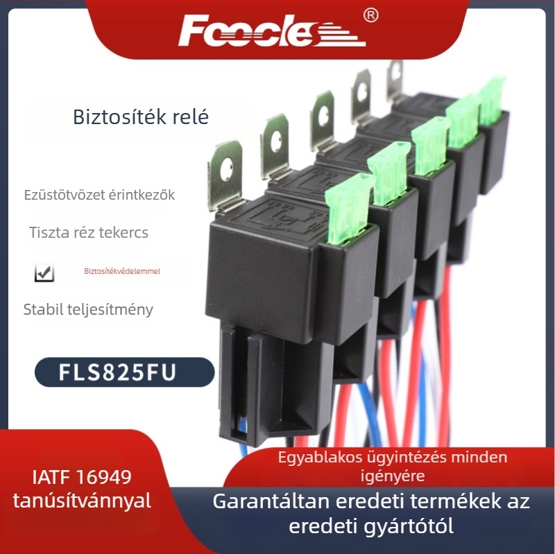 FOOCLES/Ferres 825FU autórelé biztosítékkal, 12V 30A, SPST/SPDT, 4-pins/5-pins