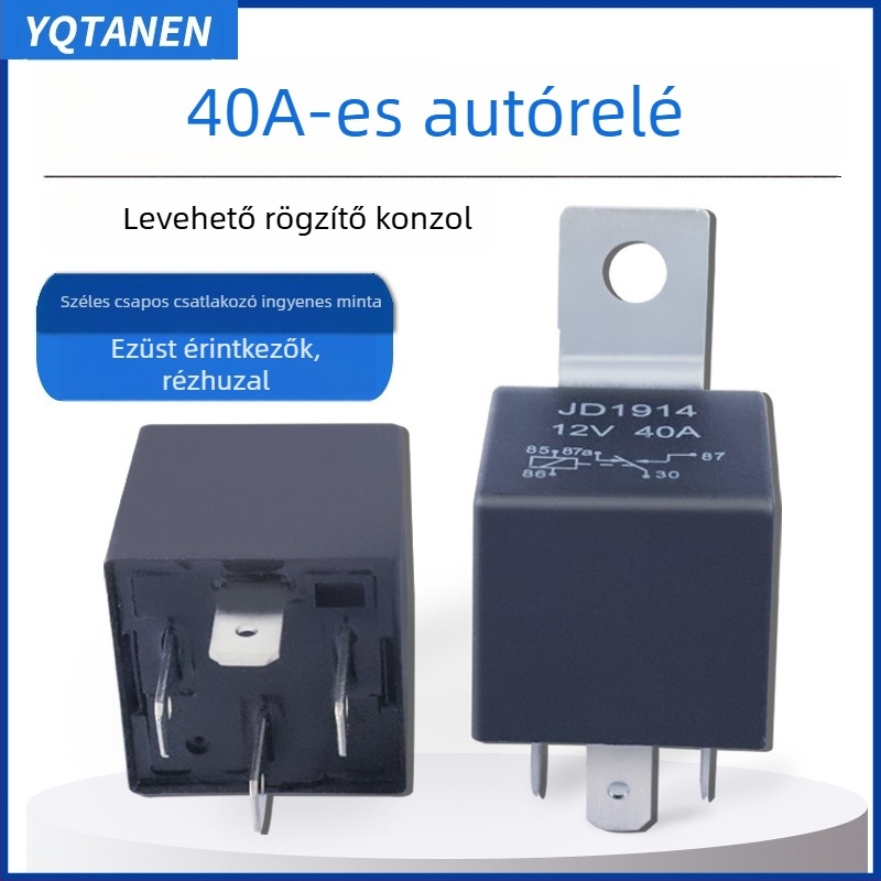 Vízálló fémházas autórelé JD1914/JD1912, 4-tűs/5-tűs, 12V/24V