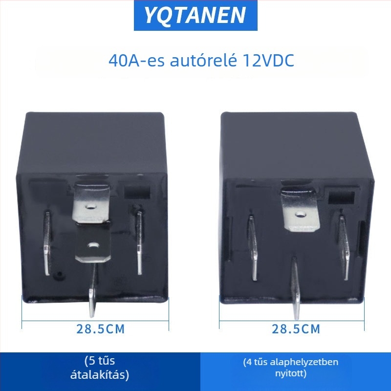 Vízálló fémházas autórelé JD1914/JD1912, 4-tűs/5-tűs, 12V/24V