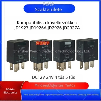 Autórelé JD1926A/1927/2926/2927 klímaberendezéshez, 12V/24V, 4- vagy 5-tűs csatlakozás, 30A/20A