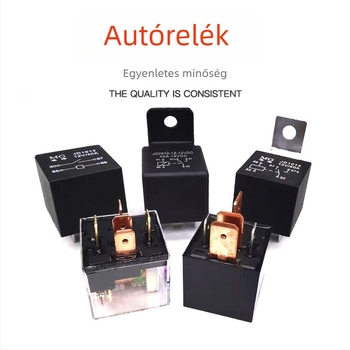 Jármű elektromágneses relé, 12V/24V, réz tekercs, ezüstös érintkezők, 40A/80A, normálisan nyitott