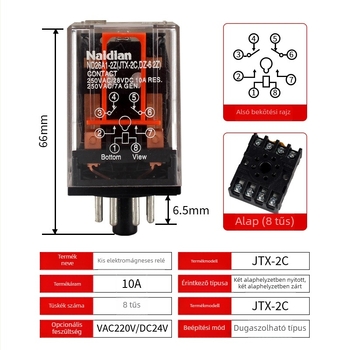JTX-3C/JTX-2C Kisméretű univerzális elektromágneses relé ND26A1 közbenső relé
