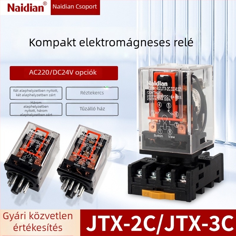 JTX-3C/JTX-2C Kisméretű univerzális elektromágneses relé ND26A1 közbenső relé