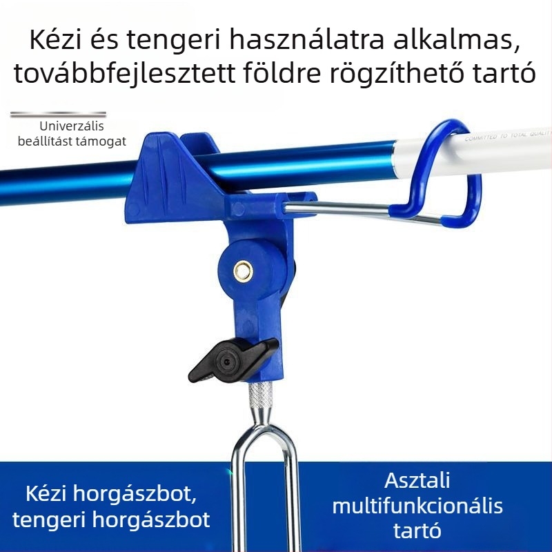 Rozsdamentes acélból készült horgászbot-tartó talajba illeszthető, tengeri használatra