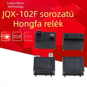 JQX-102F-12VDC JQX-102F-P-12VDC 4-vezetékes 20A Hongfa relé légkondicionáló és bojler számára