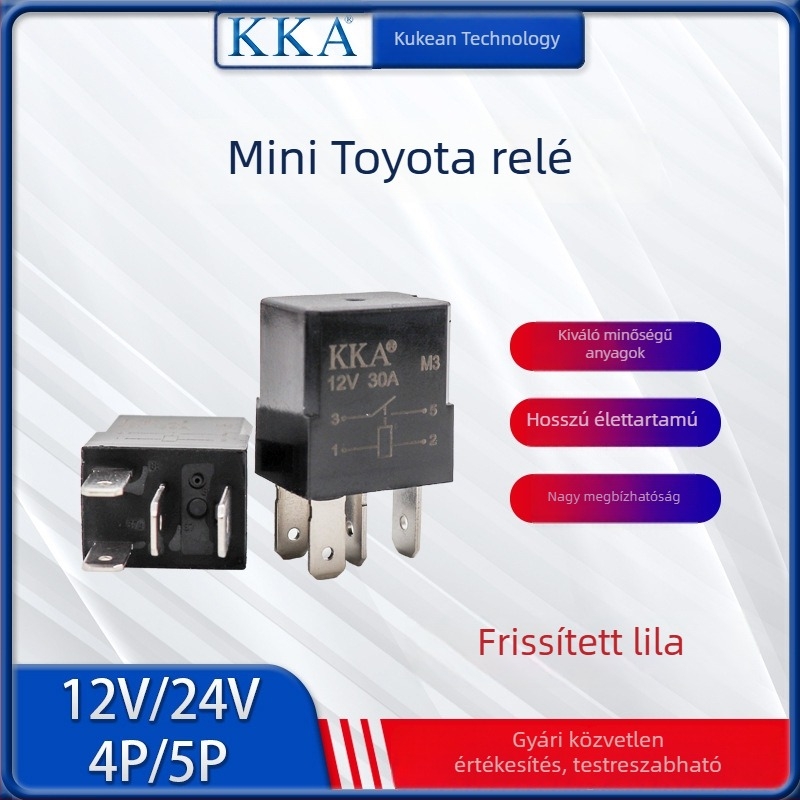 Mini Violet relé Toyota kisautóhoz, 12V/24V, univerzális ködlámpa, ventilátor és klíma-relé