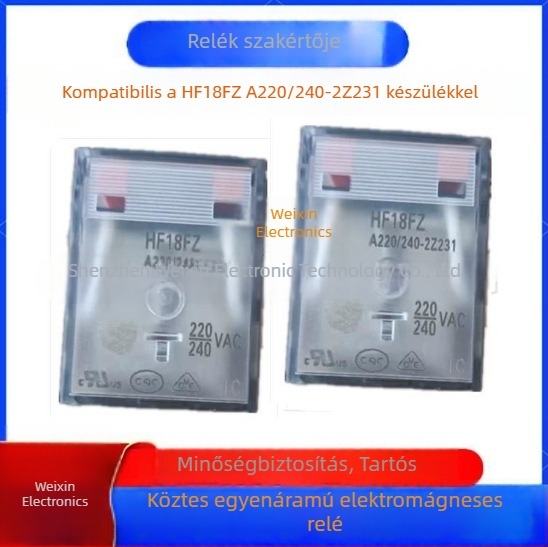 DC elektromágneses relé, 220 V AC, kompatibilis HF18FZ A220/240-2Z231
