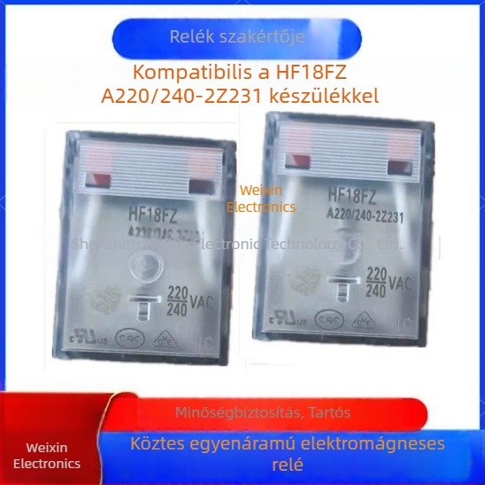 DC elektromágneses relé, 220 V AC, kompatibilis HF18FZ A220/240-2Z231