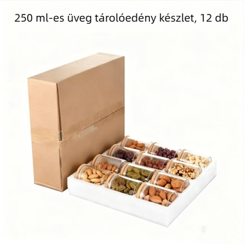 Zárható üvegtároló teához, 2 darabos készlet, nordic stílus