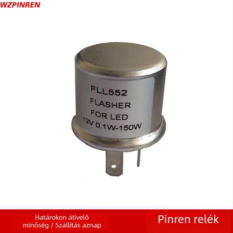 FLL552 LED villogó alumínium házban TF552/536 két csatlakozóval elektronikus villogó autókhoz