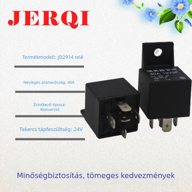JD2914 24V 40A 5‑tűs autórelé műanyag házzal
