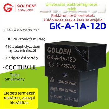 Gordon GK-A-1A-12D 12V 4-tűs univerzális kis relé 30A elektromágneses T90 sorozat