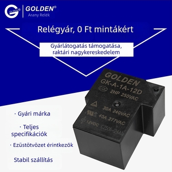 Gordon GK-A-1A-12D 12V 4-tűs univerzális kis relé 30A elektromágneses T90 sorozat