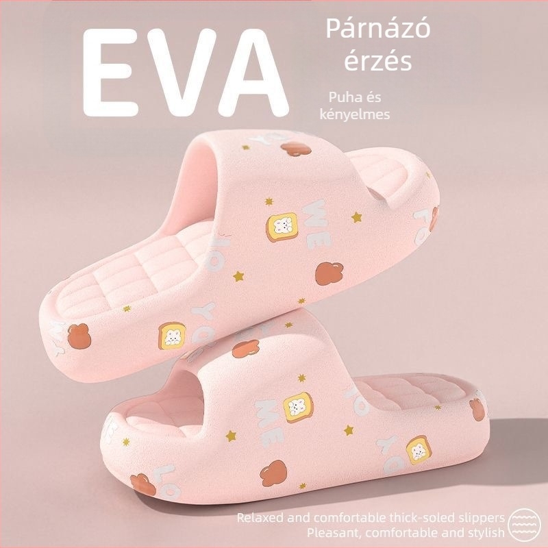 Női EVA hab papucs rajzfilm mintával, nyári beltéri csúszásmentes papucs