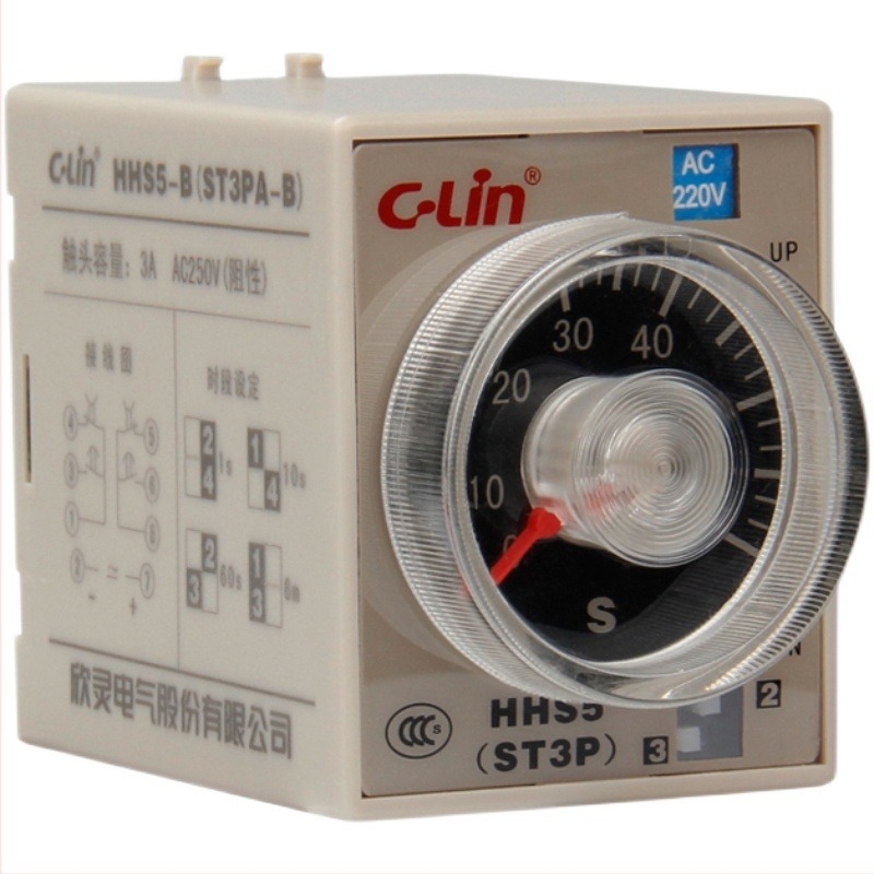 C-Lin HHS5-B (ST3P A-B) 1s/10s/60s/6M késleltetett időrelé JSZ3A-B