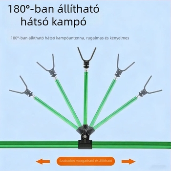 Rozsdamentes acélból készült talajra szerelt horgászállvány automatikus visszatéréssel és kettős görgős fejjel, 180°-ban állítható, nagy halakhoz