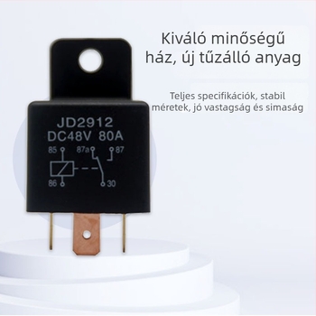 Autó relé JD1912, 80A, 12V/24V, normálisan nyitott, átlátszó ház, 4 vagy 5 érintkező, nagy teljesítmény