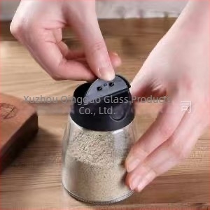 Üveg fűszertartó palack 150 ml, konyhai só és MSG tároló, nedvességzáró zárt edény