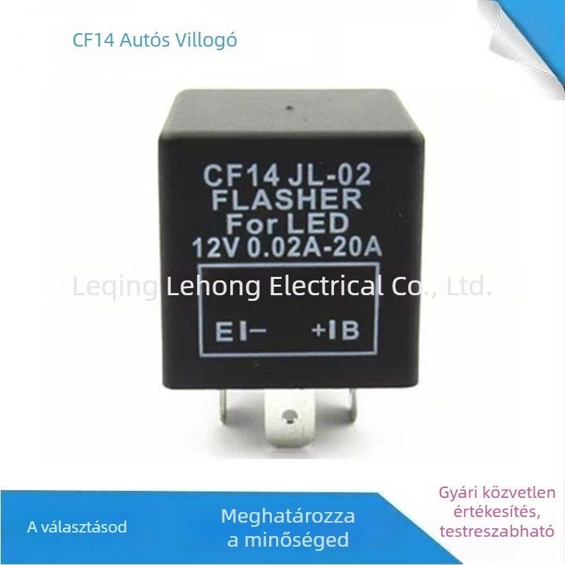 CF14 autóvillogó LED háromtűs, 12V, 20A relé, nagy teljesítményű intelligens motorkerékpár-fejlesztés CF13