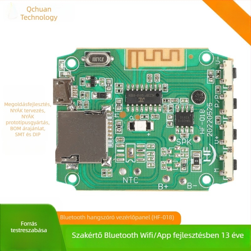 3W PCBA PCB megoldás többfunkciós Bluetooth hangszóróhoz mélynyomóval és HF-erősítővel