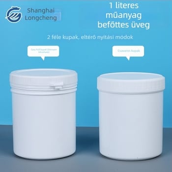 1 L műanyag palack belső kupakkal, 1000 ml műanyag tartály vegyi tintákhoz, élelmiszerbiztonsági zárt por tartály
