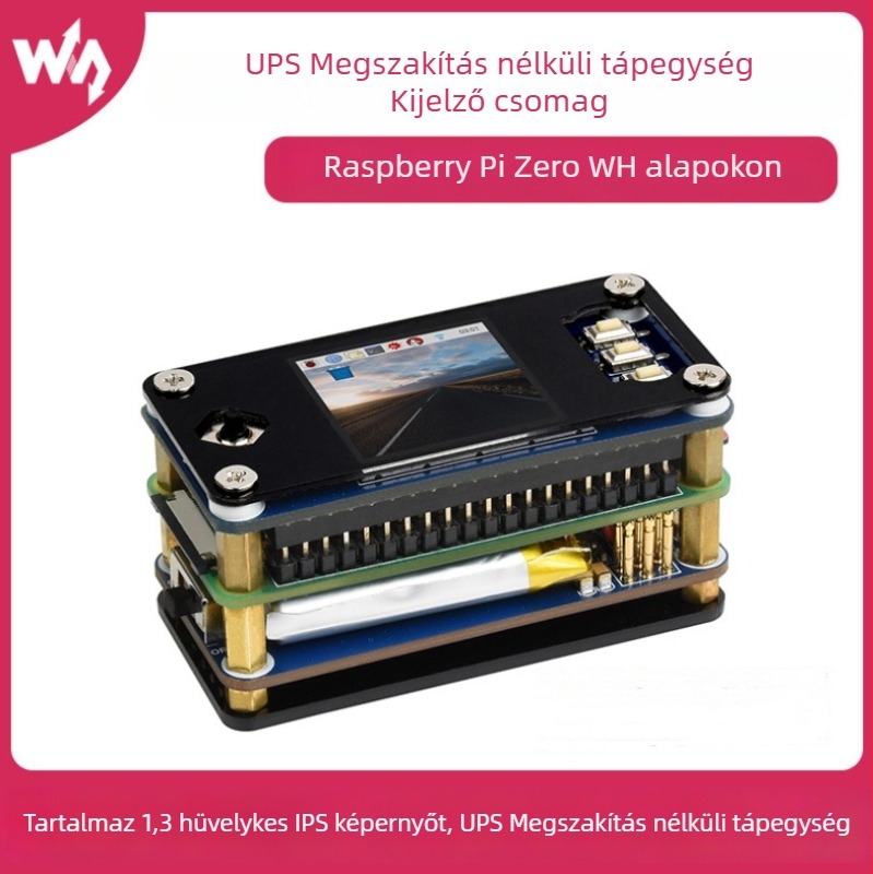 Light Snow 1,3 hüvelykes IPS LCD bővítőlap Raspberry Pi Zero WH-hoz UPS-szal