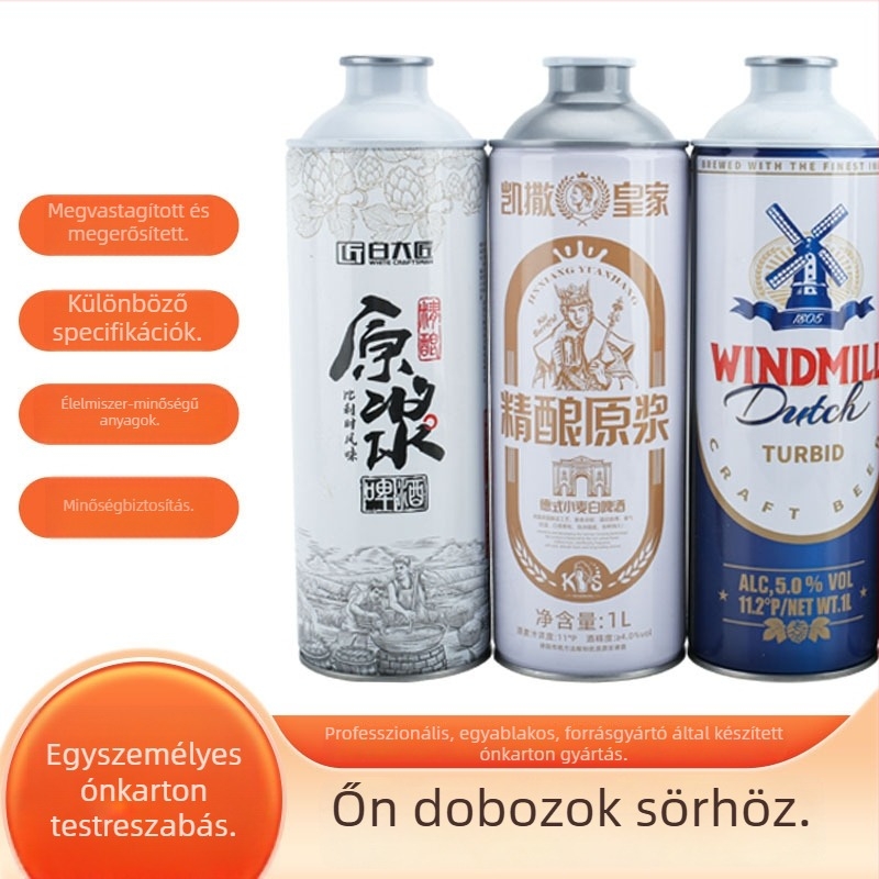 Élelmiszer-minőségű ón-doboz, vastagított, 1 L kapacitású, kerek, lezárt, lapos szájú