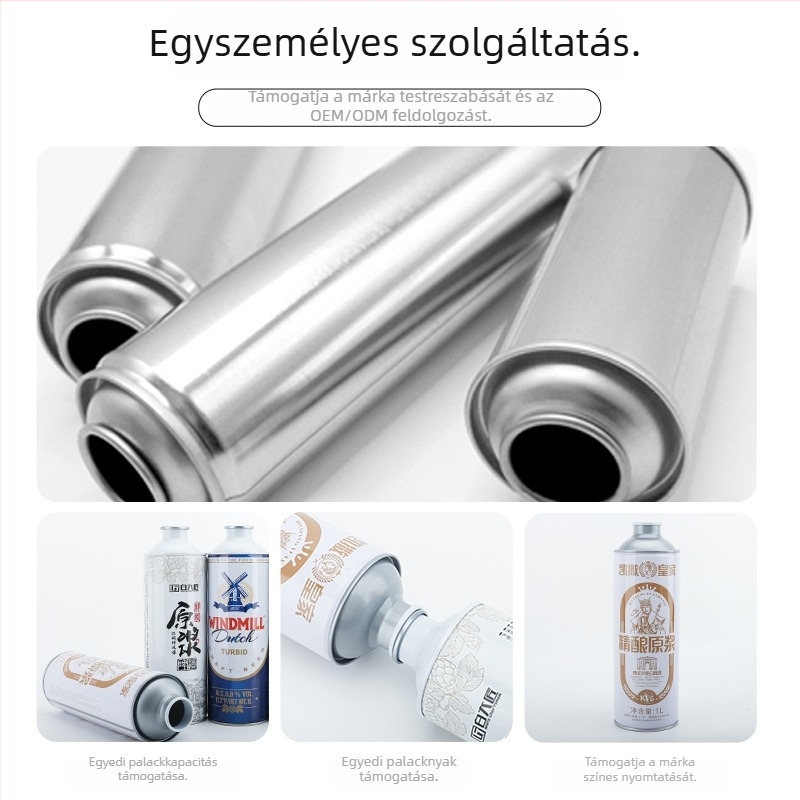 Élelmiszer-minőségű ón-doboz, vastagított, 1 L kapacitású, kerek, lezárt, lapos szájú