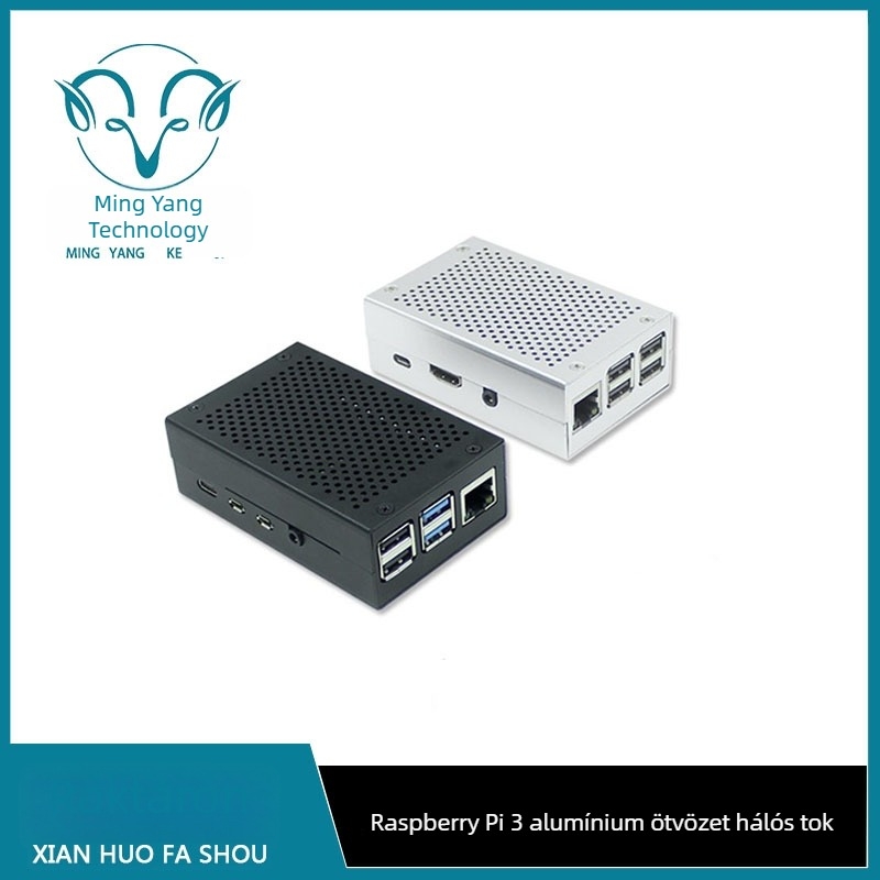 Raspberry Pi 3B/3B+ alumínium hálós védőház hűtésre