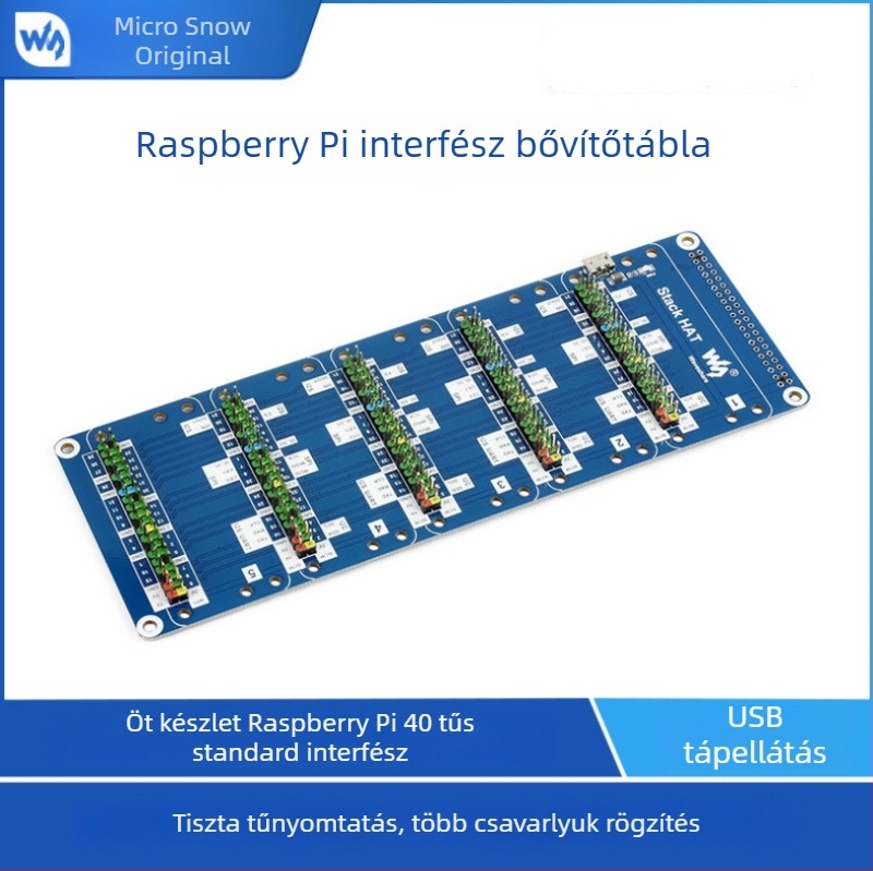 Light Snow GPIO bővítőpanel Raspberry Pi 4B/3B+ számára USB külső tápegységgel