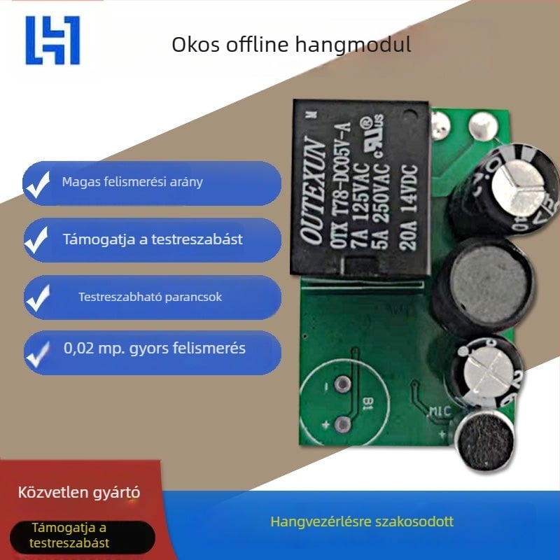 Okos otthon világítási modul hangfelismerővel, offline hangvezérléssel és fényerő-szabályozó kapcsolóval