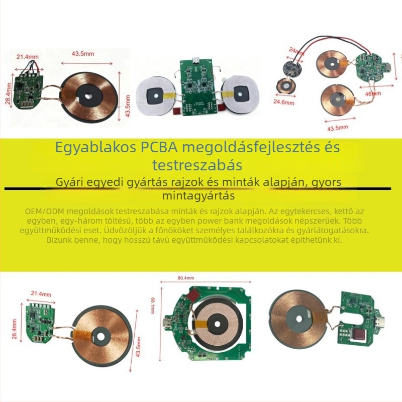 Qi-tanúsítvánnyal rendelkező 15W/25W vezeték nélküli PCBA megoldás mágneses töltő modul fejlesztéséhez