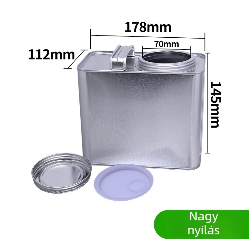 2 kg papagáj etető étel konzervdoboz, zárható fémdoboz, nedvességálló, egyedi színes nyomtatás