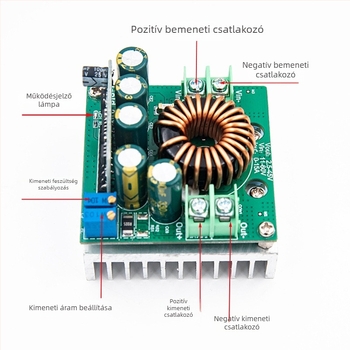 Gold-A087 Magas teljesítményű DC-DC LED töltőhajtó, állandó feszültség és állandó áram, lépcsőzetes csökkentő modul, 400W 15A