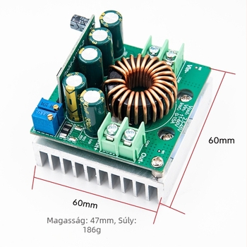 Gold-A087 Magas teljesítményű DC-DC LED töltőhajtó, állandó feszültség és állandó áram, lépcsőzetes csökkentő modul, 400W 15A