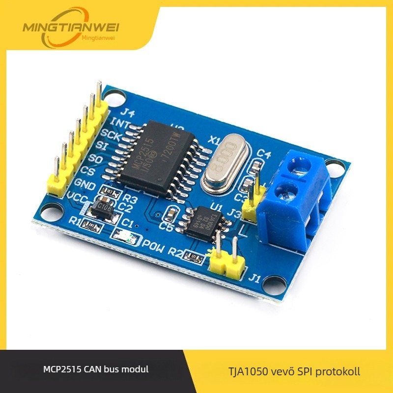 MCP2515 CAN bus modul TJA1050 vevővel, SPI protokoll, 8051-es mikrokontroller programpélda