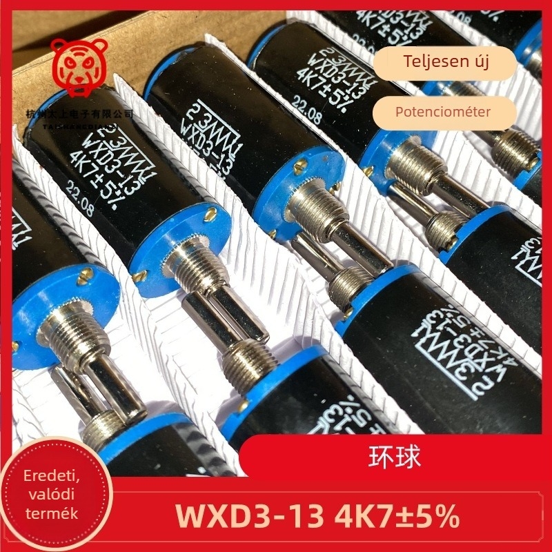 WXD3-13 4,7 kΩ, 20 mm, 10 fordulatú dróttekercsű potenciométer, precíziós
