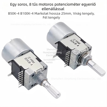 Tianmiao hangerő-szabályozó potenciométer erősítőhöz, 50KB-4 és 100KB-4, kettős egység, egy sor, 8 csap, motorral, Z-PMR