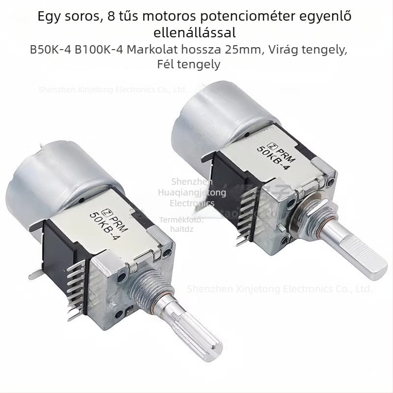 Tianmiao hangerő-szabályozó potenciométer erősítőhöz, 50KB-4 és 100KB-4, kettős egység, egy sor, 8 csap, motorral, Z-PMR