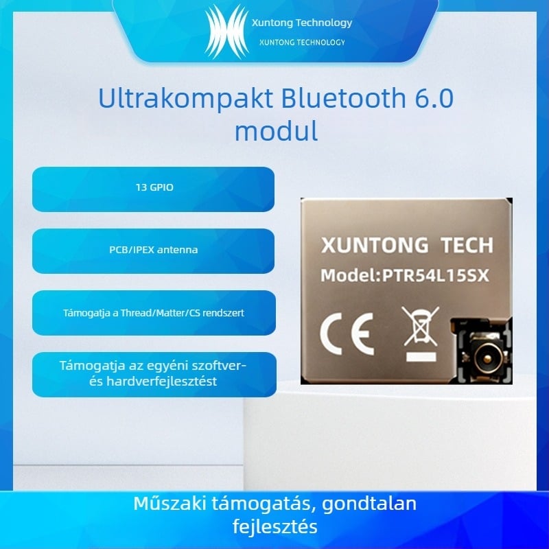 PTR54L15SX alacsony energiafogyasztású Bluetooth 6.0 modul, kétmagos processzorral intelligens viselhető eszközök és Ipari IoT fejlesztéséhez