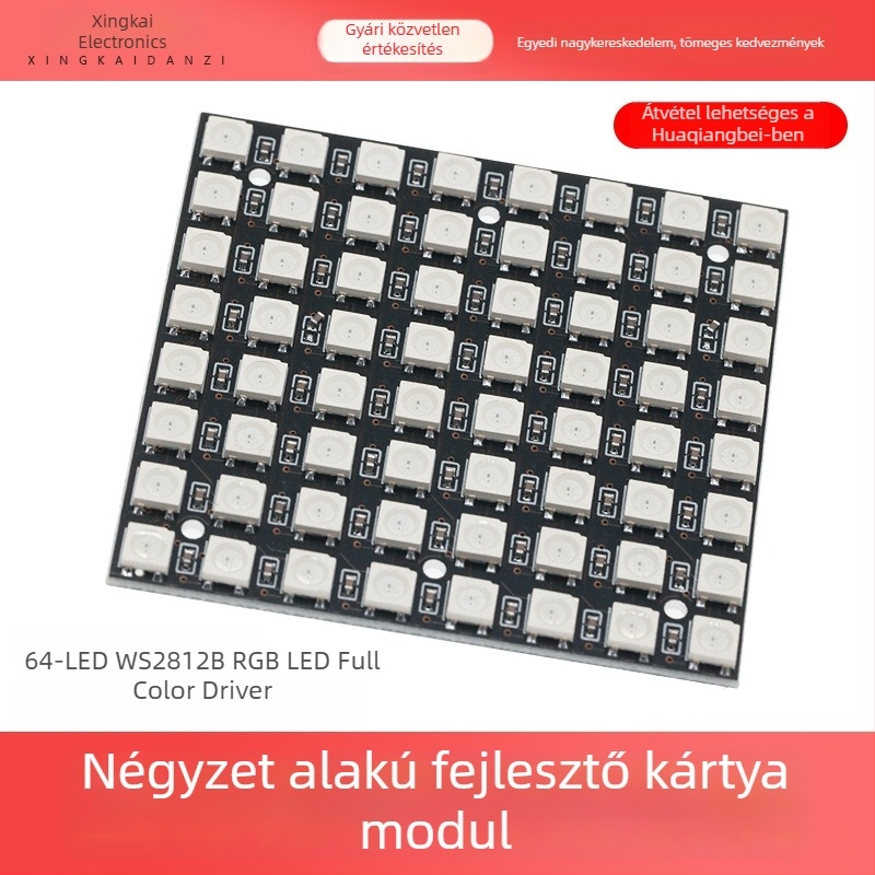 64-bites WS2812 5050 RGB LED beépített teljes színű meghajtóval fejlesztőpanel