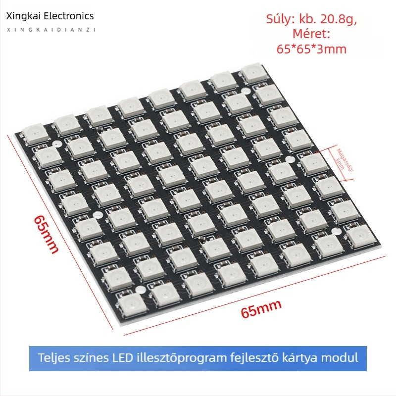 64-bites WS2812 5050 RGB LED beépített teljes színű meghajtóval fejlesztőpanel