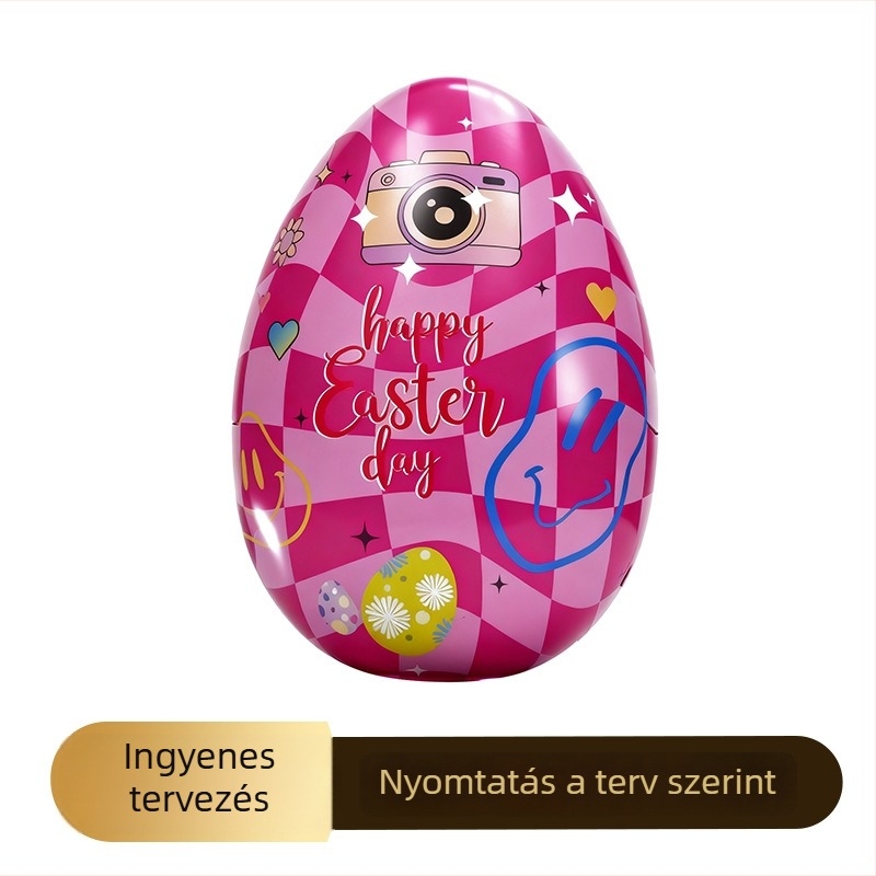 UV-nyomtatott fémdoboz, testre szabható tojás- és cukorka-doboz, négyszögletes ónlemez csomagolás, 155×100×95 mm
