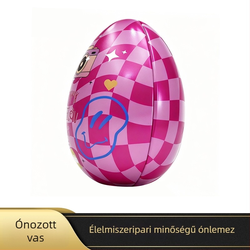 UV-nyomtatott fémdoboz, testre szabható tojás- és cukorka-doboz, négyszögletes ónlemez csomagolás, 155×100×95 mm