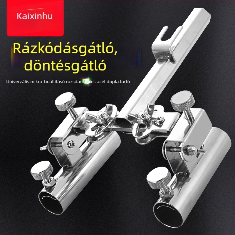 Rozsdamentes acél horgászdoboz kettős torony tartóval és horgász székkel