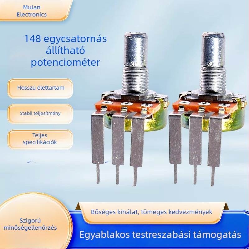 WL148/16 Hosszú tűs potenciométer, forgó potenciométer, állítható ellenállás, hangolás, fényerő-szabályozó, sebességszabályozó