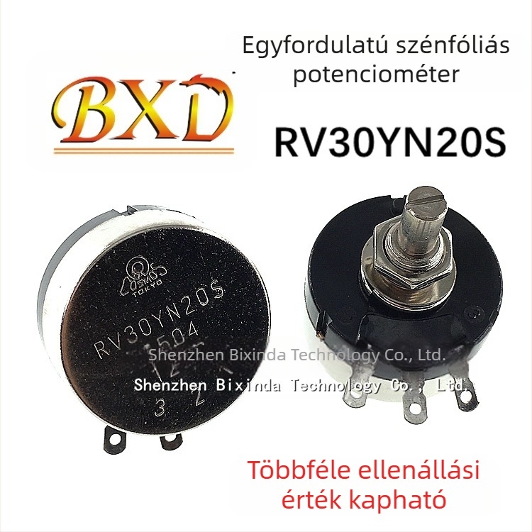 Potenciométer RV30YN20S B202 2K, állítható karbon-filmes potenciométer, egyfordulatú, TOCOS TOKYO