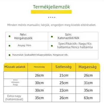 Hordozható, háta nélküli horgász szék, kompakt összecsukható ülőalkalmatosság kültéri használatra, tartóval