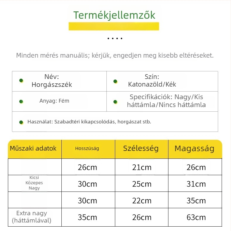 Hordozható, háta nélküli horgász szék, kompakt összecsukható ülőalkalmatosság kültéri használatra, tartóval
