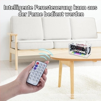 Bluetooth hangszóró készlet FM rádióval, audio kártya-nyílással, LED hang-aktivált szintjelző, akril ház részei